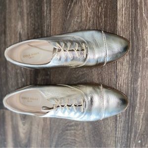 Leather Metallic Loafers